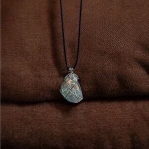 Artisan Silver and Black Wire-Wrapped Necklace